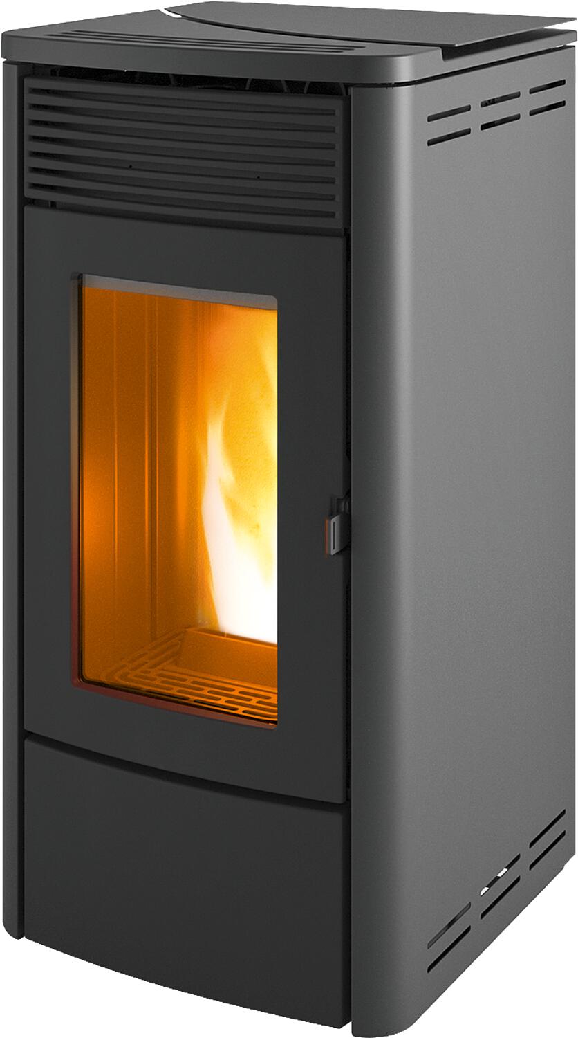 MCZ Tecla Air 6 R pellet stove, basic unit with black metal casing, 6.3 kW