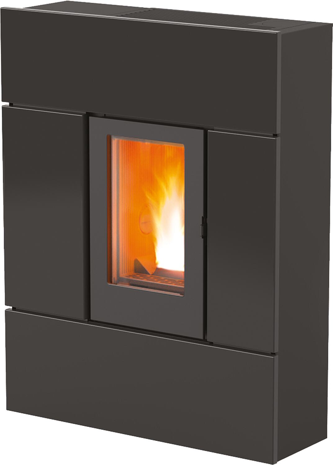 MCZ Ray C. Air 8 R pellet stove, basic unit with black metal casing, 7.8 kW