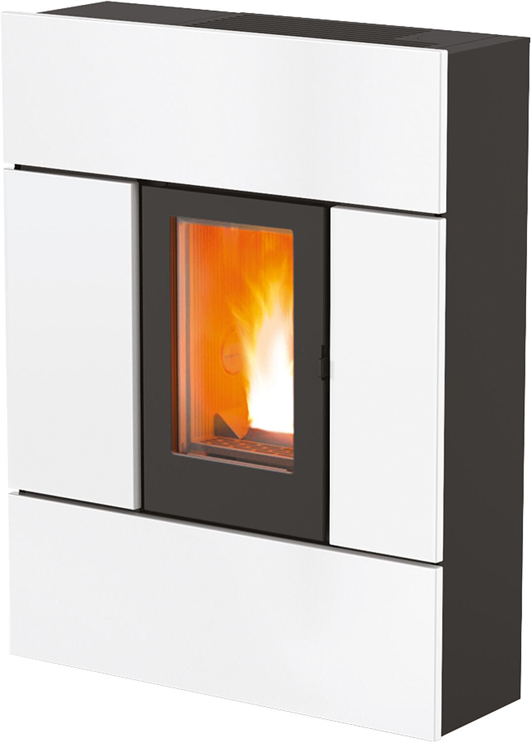 MCZ Ray C. Air 8 R pellet stove, basic unit with black metal casing, 7.8 kW