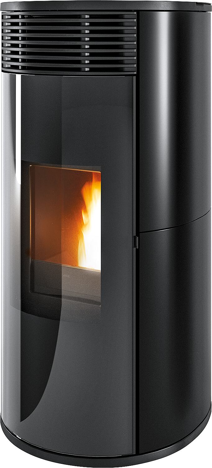 MCZ Pad Hydromatic 18 R pellet stove, basic unit with flat white ceramic cladding, 17.7 kW