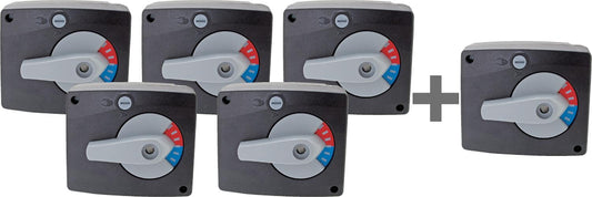 Aktionspaket " Stellmotor Easyflow 3-Punkt 230V mit MS-NRE Anbausatz " 5+1