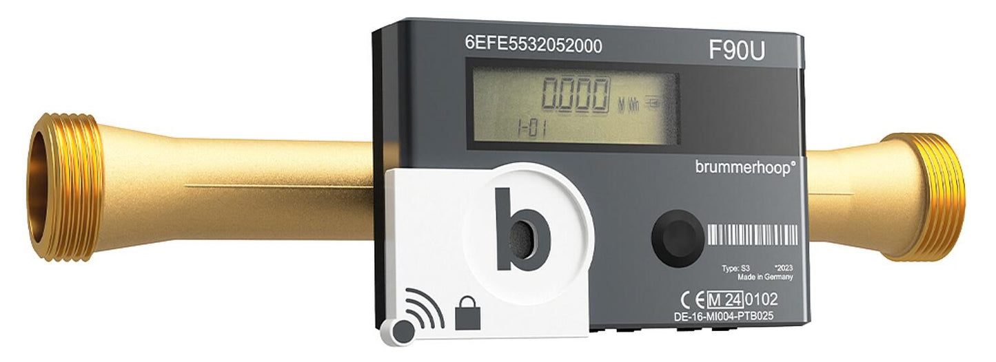 Compact ultrasonic energy meter F90U3 WKMZ radio Qp 10 m³, DN40, 300mm