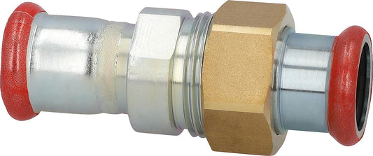 Carbon steel press fitting, M-profile, through-flow with internal thread, flat sealing, 15-DN20 (3/4")