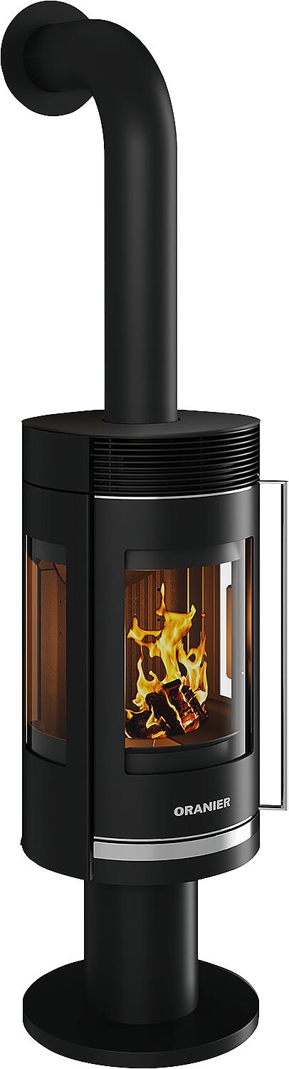 Poêle à bois Oranier Rota Twist, corps en acier, noir