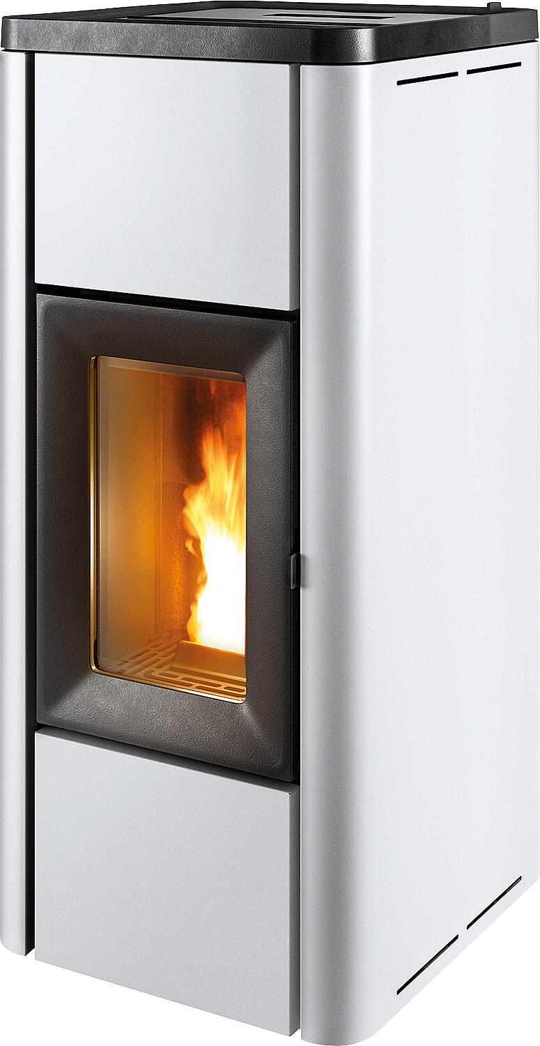 Pelletofen MCZ Mida Air 8 R, Grundgerät mit Verkleidung Weiss Metall, 8,0 kW