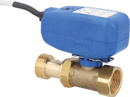 Vanne à bille électrique MUT TMO 2 voies, commande SPST 230 V, filetage mâle DN 15 (1/2") x filetage femelle