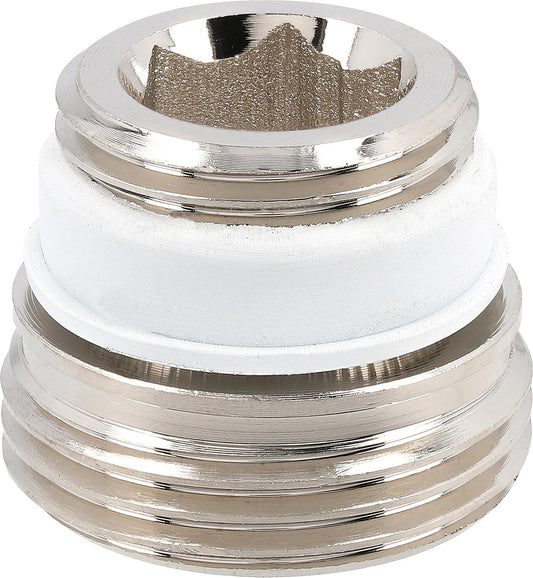 Übergangsnippel Eurokonus DN20 (3/4") x DN 15 (1/2") AG, messing, vernickelt