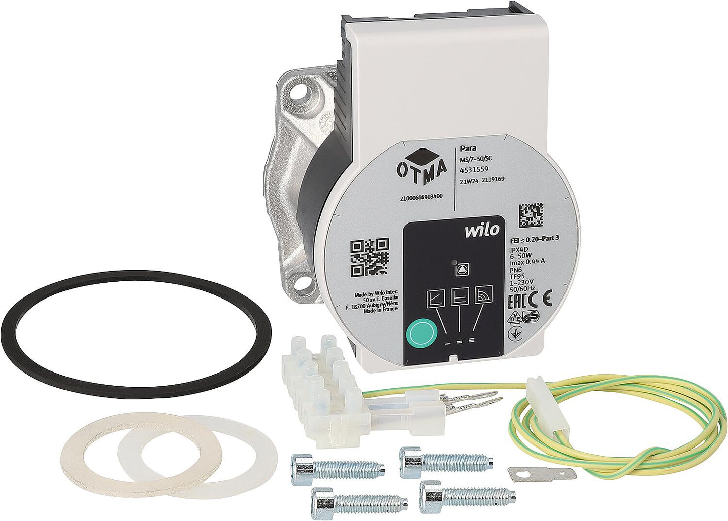 Replacement circulation pump for MCZ Hydro pellet stove, Para 7SC, BL: 130mm