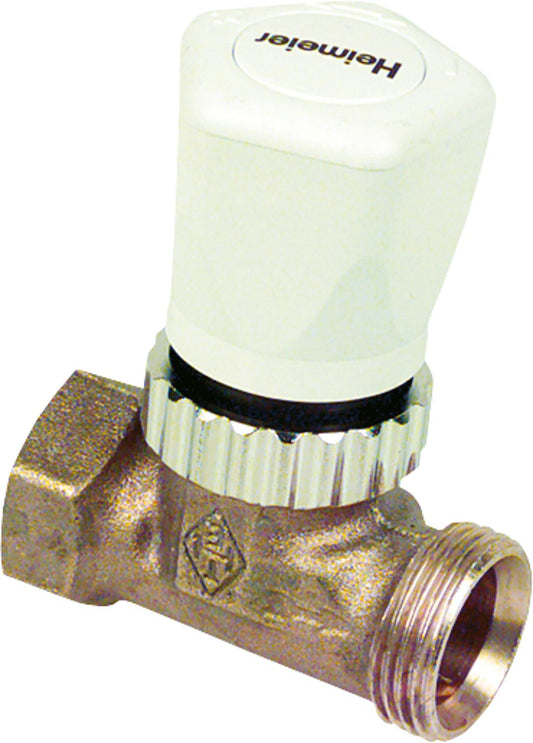 Vorlauf-Regulierventil DN 15 mit Thermostat Oberteil, Anschl. RP 1/2 Muffeninnengewinde o. Handregulierkap.