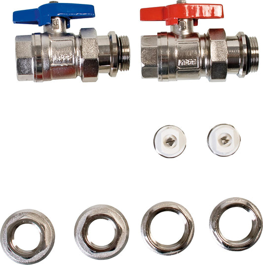Connection set type H 3/4" horizontal for brass distributors