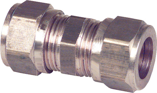 Brass compression fitting, straight fitting, 14x14mm