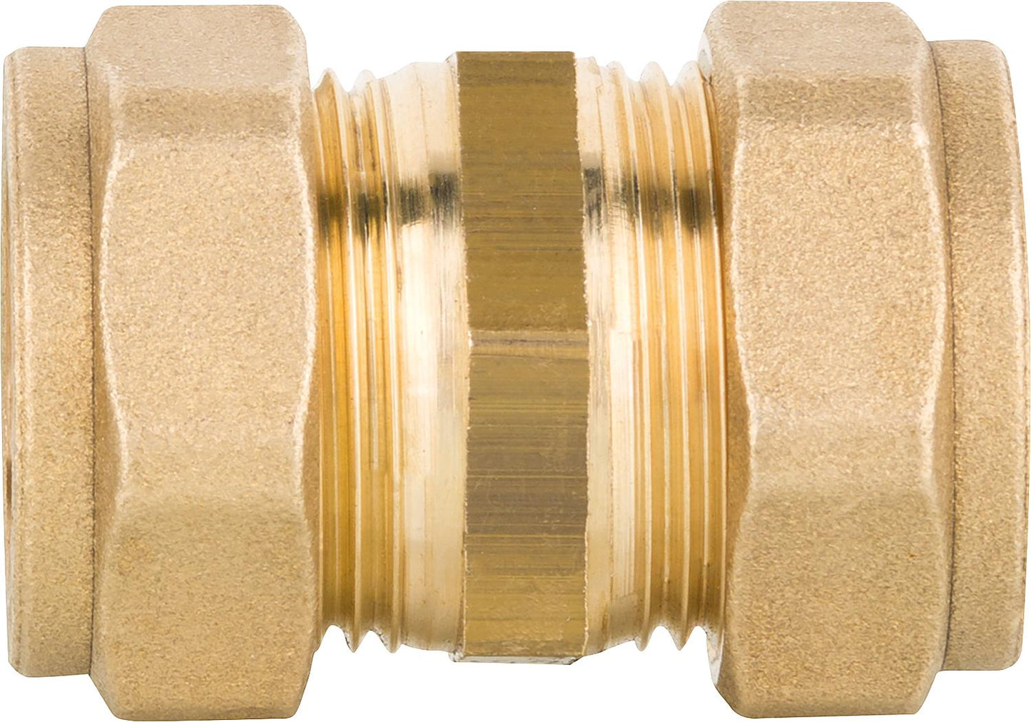 Brass compression fitting, straight fitting, 14x14mm
