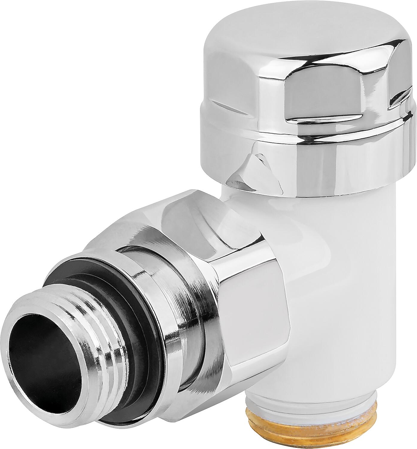 Thermostatic valve 100TB, white, DN15 (1/2"), corner shape