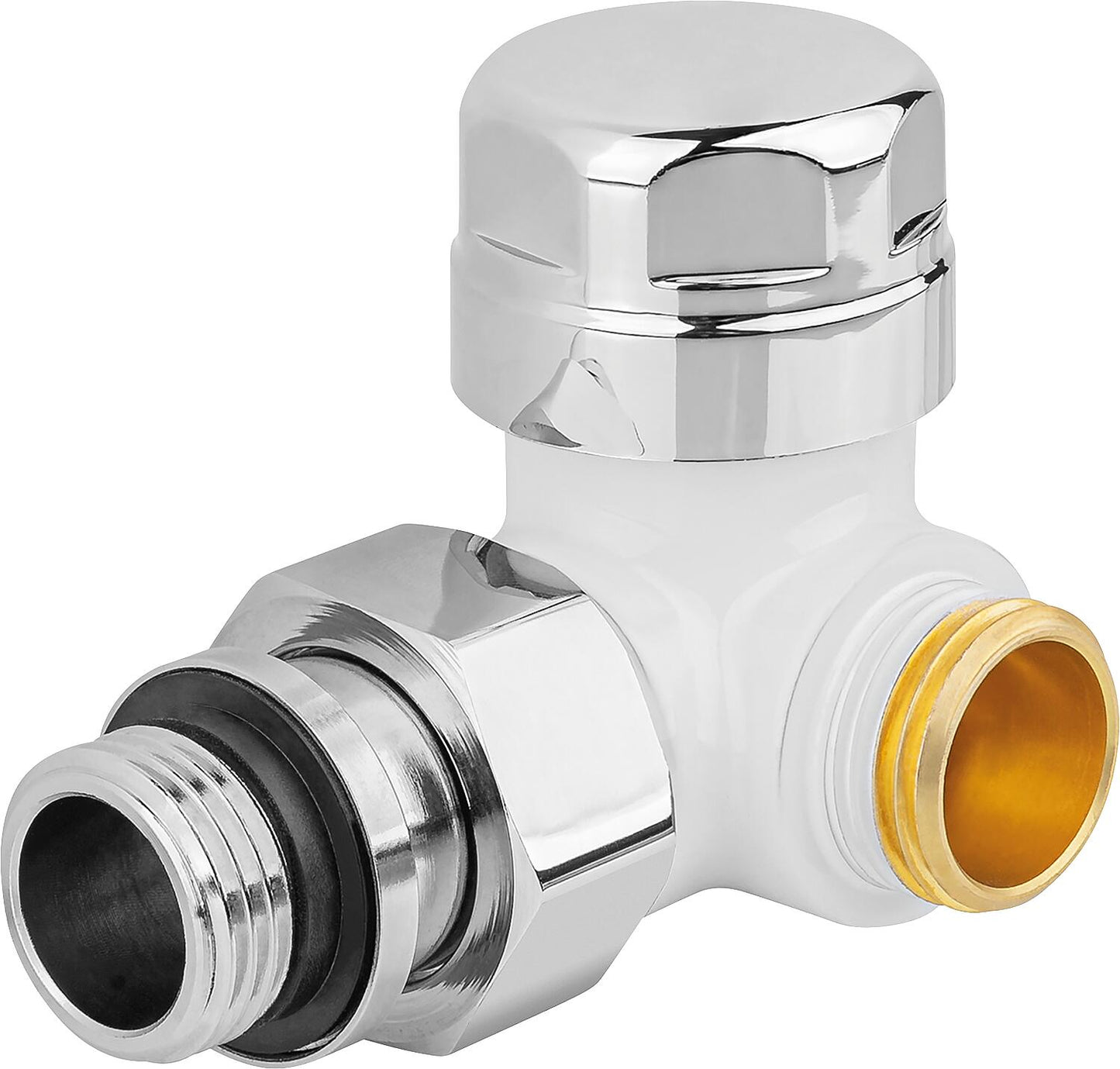 Robinet thermostatique 130TB D, blanc DN15 (1/2"), angle droit