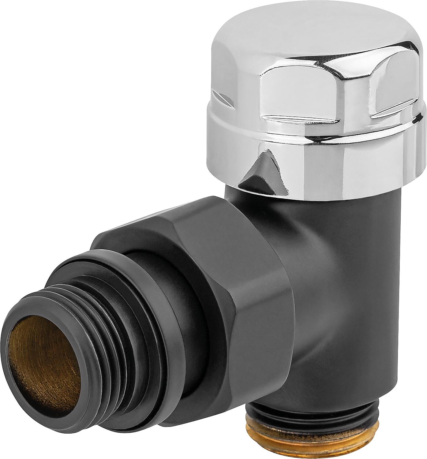 Thermostatic valve 100NN, black DN15 (1/2"), corner shape