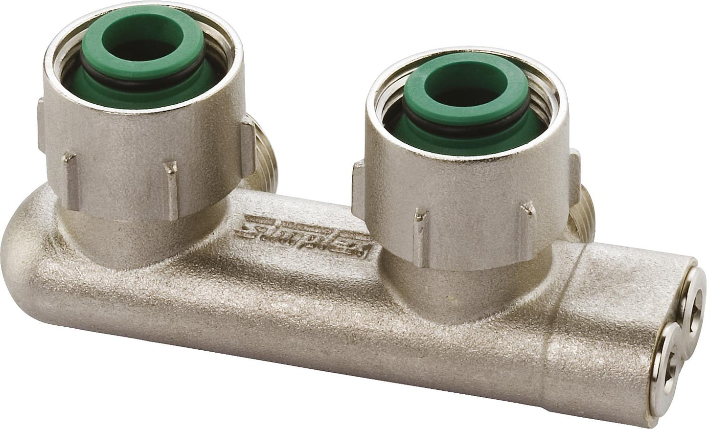 Deflection piece with shut-off valve, passage for connection to 3/4" Eurocone