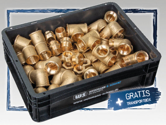 Brass threaded fittings DN15 (1/2") Value pack - 70 pieces + WS box free!