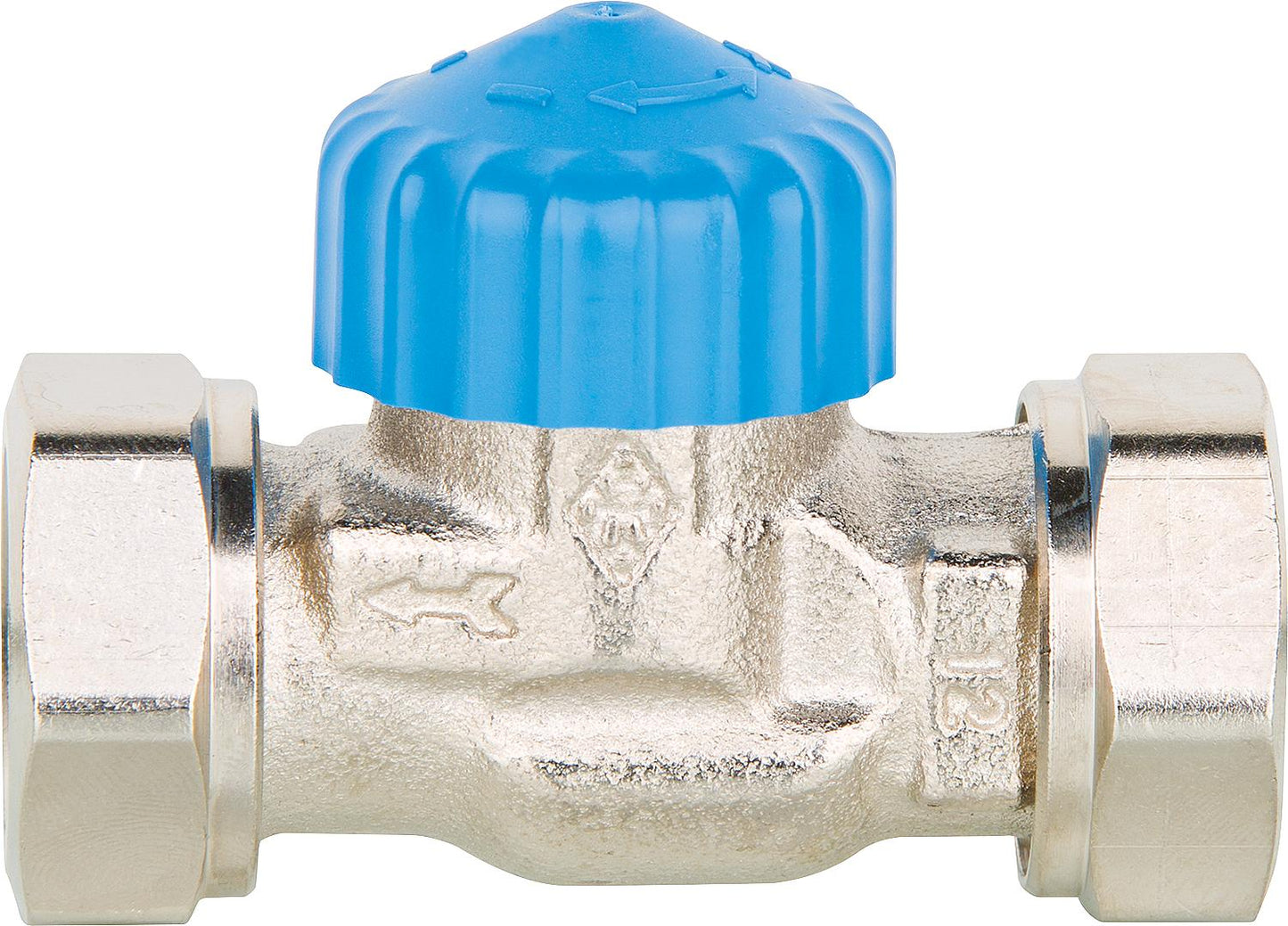 Thermostatic valve body, straight-through, flat sealing, DT 15 (1/2"), Kvs 2.50