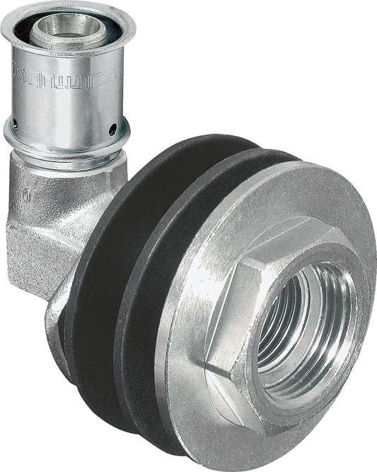 MULTITUBO metal press-fit wall feedthrough Ø16mm-DN15 (1/2") female thread, tinned