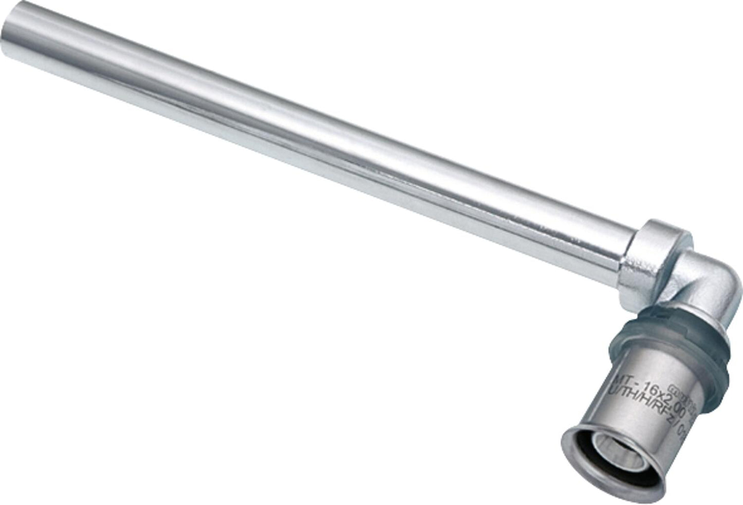 MULTITUBO Press-HK connection angle Ø16mm-Cu 12 x 1-150 mm, chrome-plated