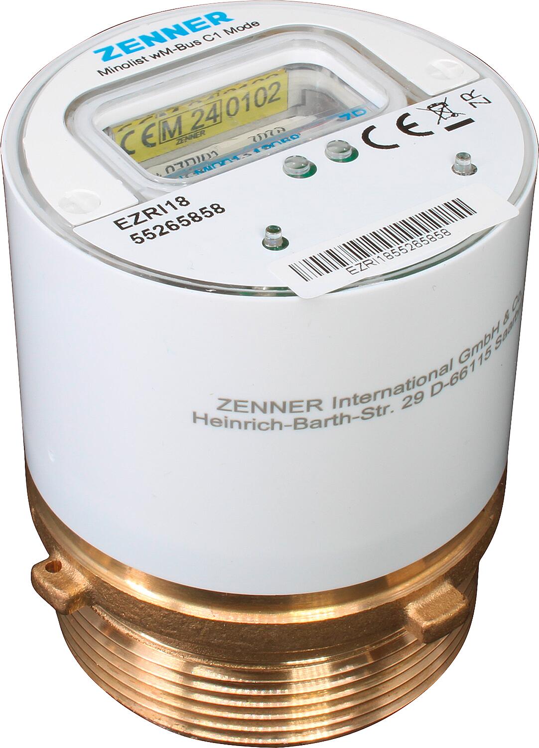 Zenner Minolist KOAX 2" V2 30°C 2.5 R40V 325 RK ZR wireless measuring capsule water meter, wireless M-Bus