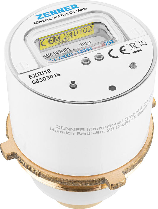 Zenner Minomoc M65 x 2 V2 30°C 2.5 R40V 325 RK ZR wireless measuring capsule water meter, wireless M-Bus
