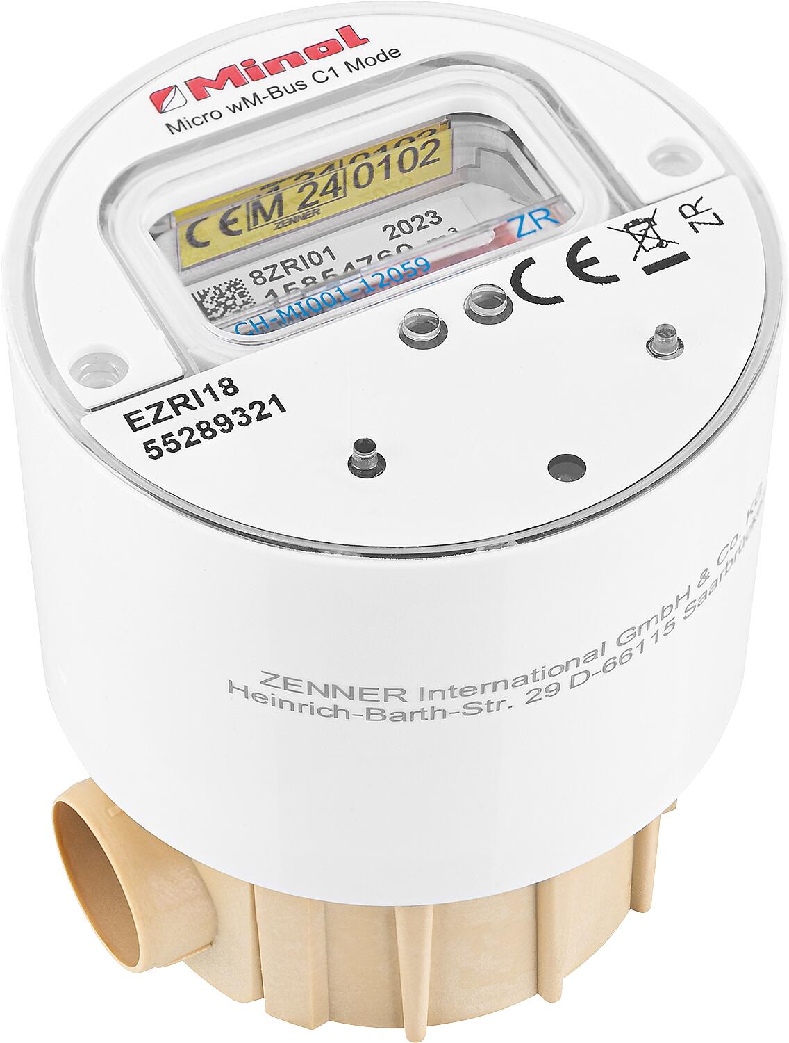 Zenner micro M58 x 1.5 V2 30°C 2.5 R40V 325 RK MM wireless measuring capsule water meter, wireless M-Bus