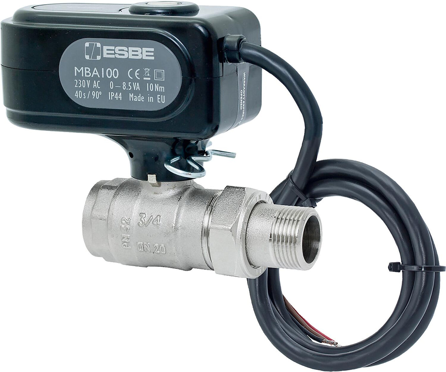 Vanne à bille électrique ESBE, type MBA 124, 2 voies, IT x AG