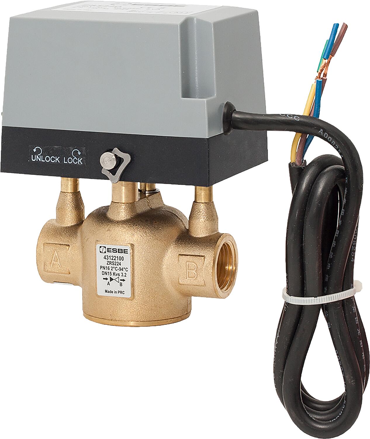 Zone valve ESBE, type ZRS 224, 2-way, DN15 (1/2") IT, 230 V, Kvs 3.2