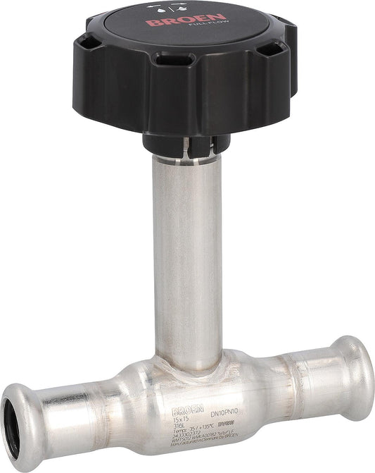 Edelstahl Press-Kugelhahn mit langer Spindel und Rundgriff