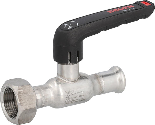 Edelstahl Press-Kugelhahn, mit Handhebel und Verschraubung