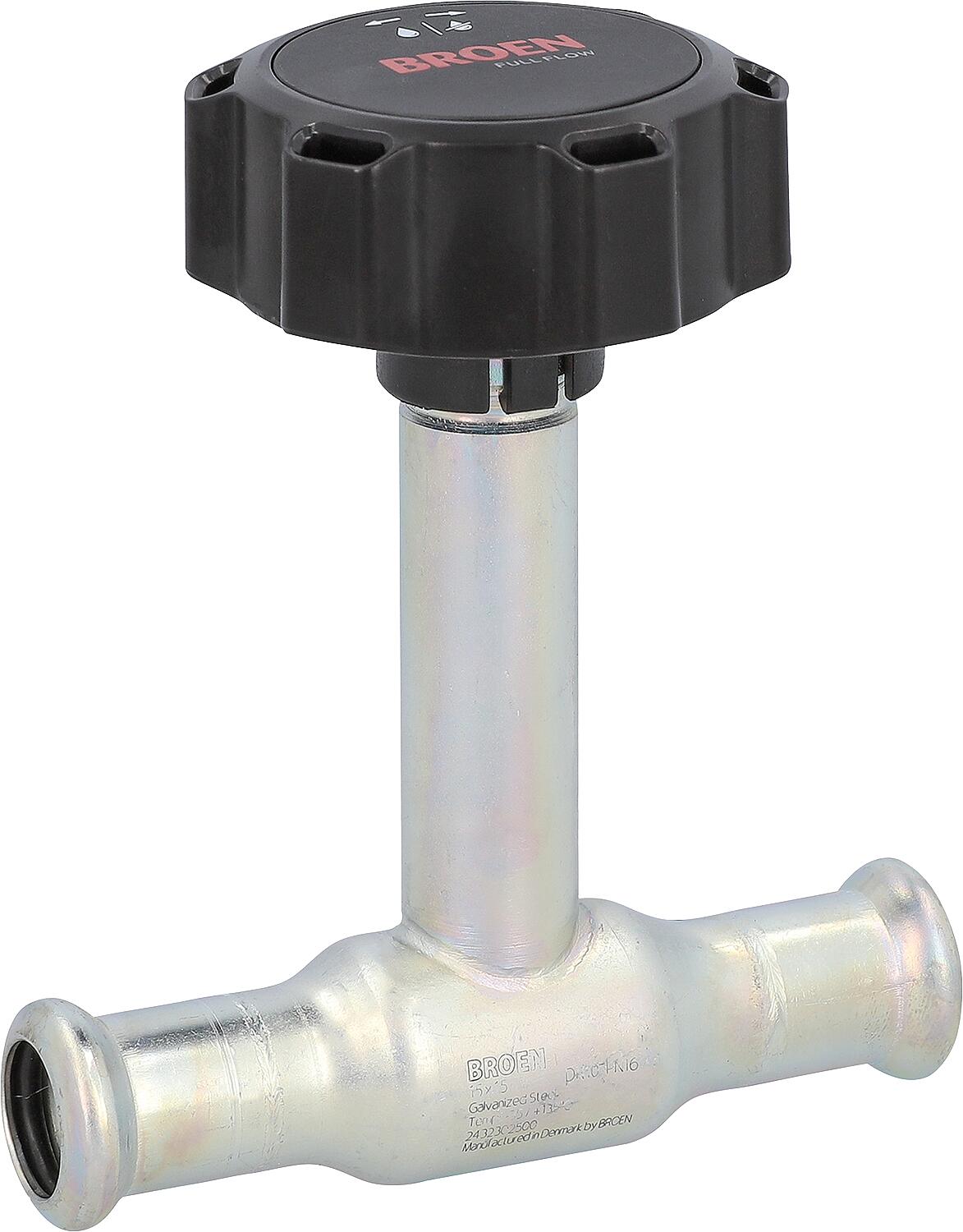 C-Stahl Press-Kugelhahn mit langer Spindel und Rundgriff