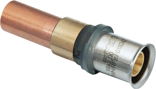 MULTITUBO Press-fit adapter to CU Ø16x2.0-Cu 15mm, untinned