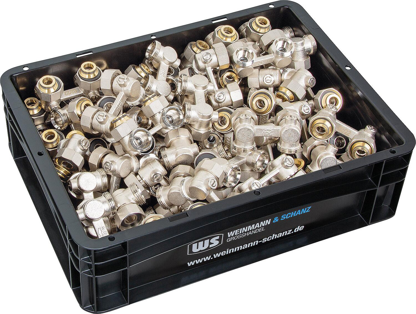 Vorteilspaket Zweirohr-Hahnblock Eck DN 20 (3/4") 50-teilig, +WS Box gratis!