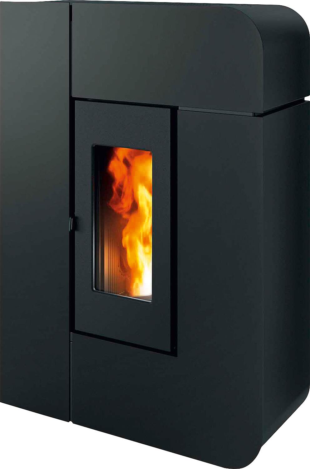 MCZ Alea Air 7 R pellet stove, basic unit with black metal casing, 7.0 kW