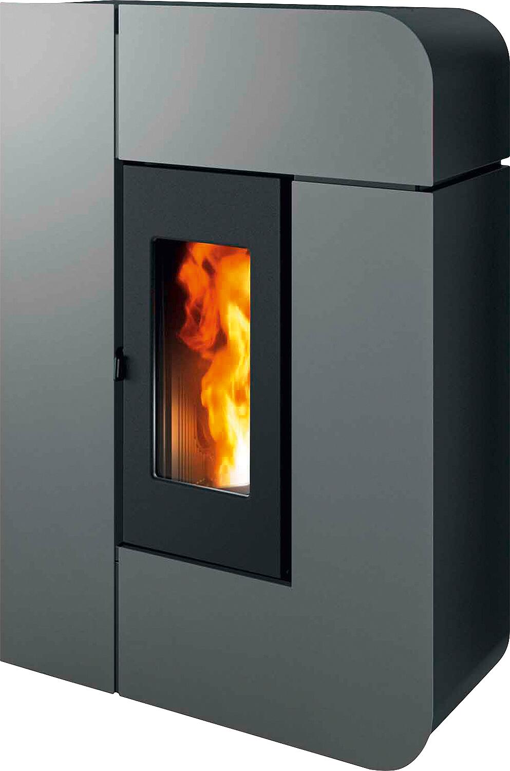 MCZ Alea Air 7 R pellet stove, basic unit with black metal casing, 7.0 kW