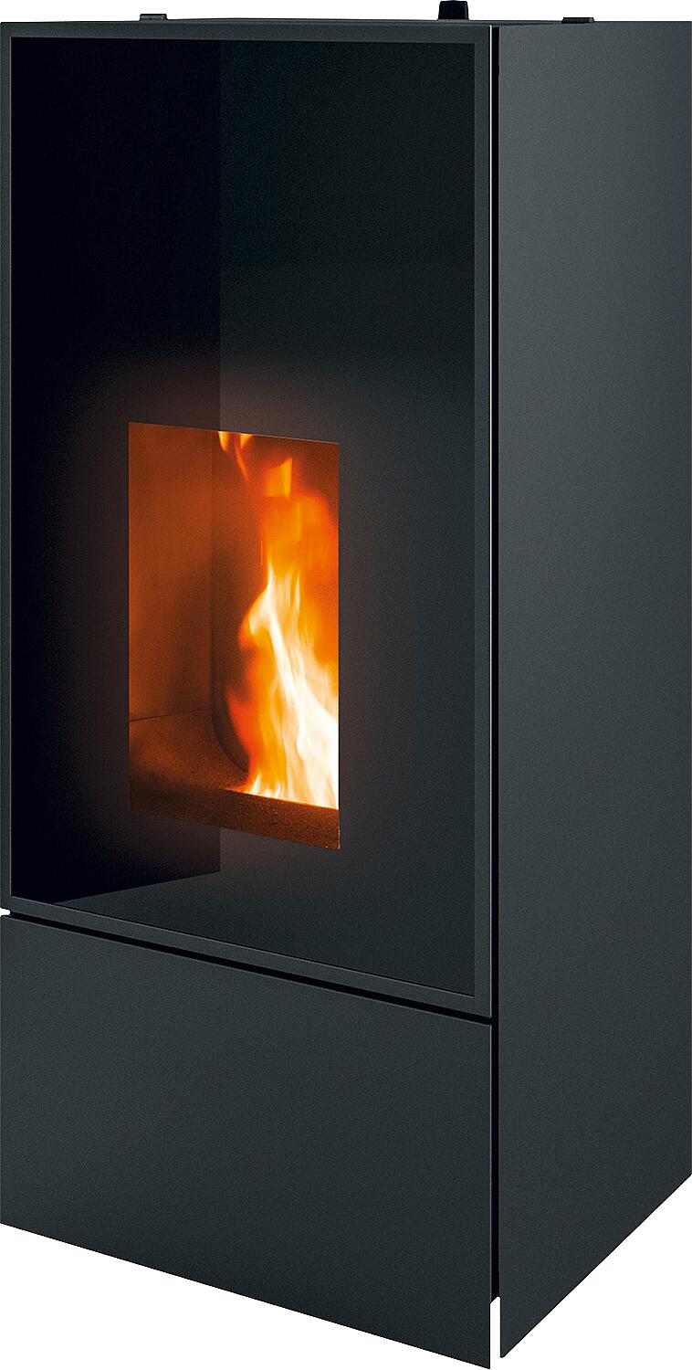 Poêle à granulés EIKO Natural Matic 6 Core R, modèle de base avec boîtier métallique noir, 6,0 kW