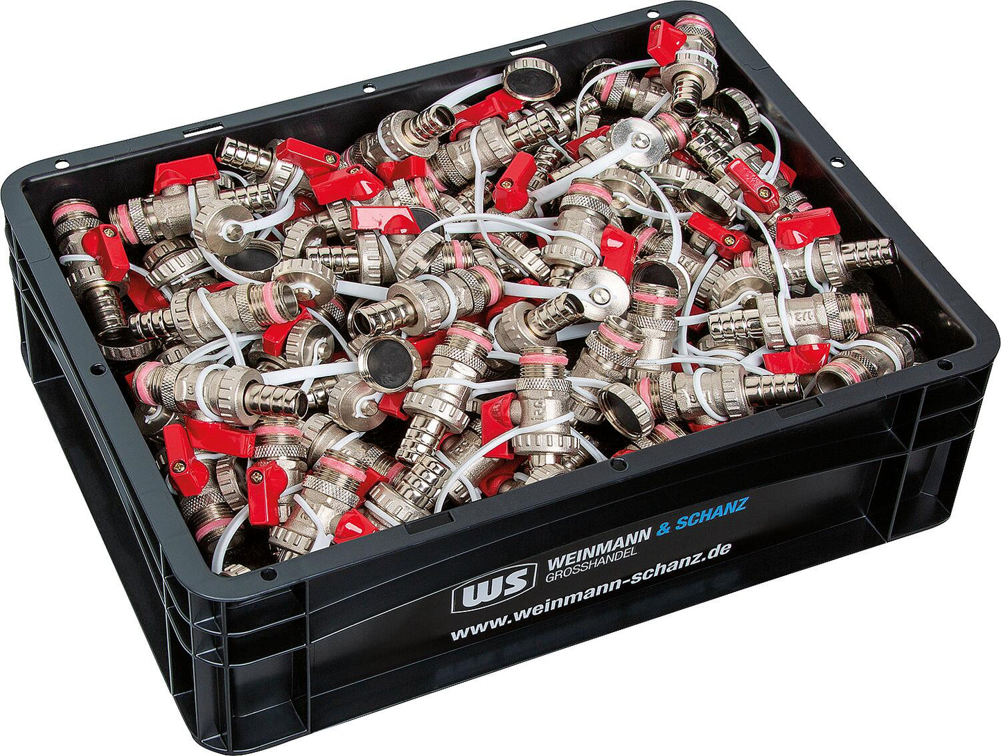 Lot de 50 vannes à bille KFE avec levier DN15 (1/2") en laiton nickelé + boîte WS offerte