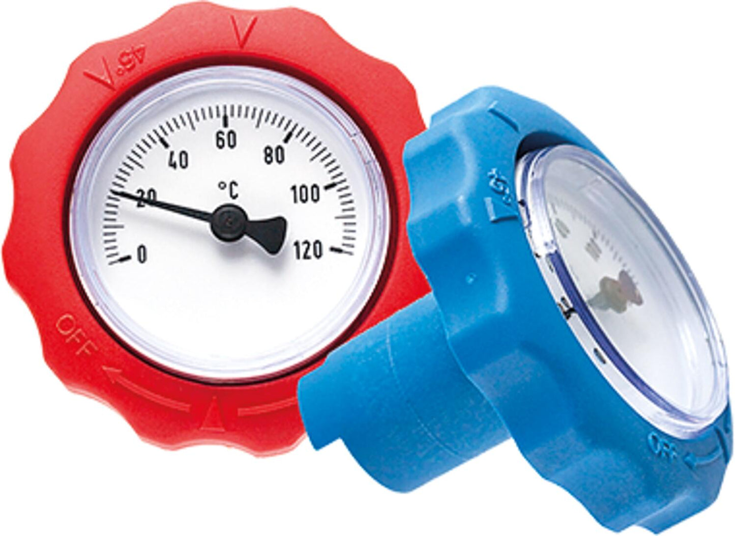Handwheel with thermometer ESBE 1x red/1x blue for pump groups DN20, DN25, DN32 GSP903