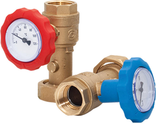 Ball valve set with thermometer ESBE for pump group DN25 (1") IT, GSP911