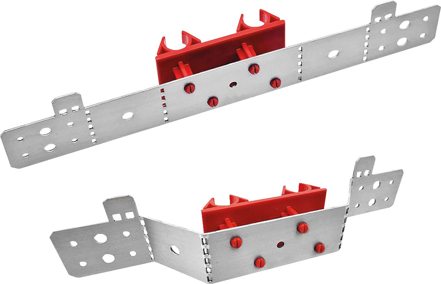 Genius mounting rail with parallel clamp (red, 35mm deep)