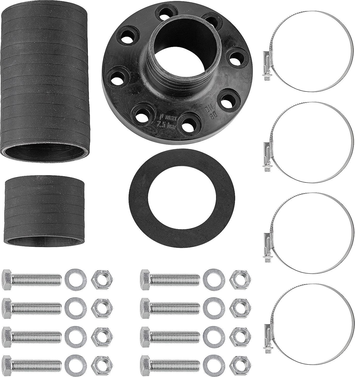 WILO-DrainLift S/M Accessories: Flange connection DN 80/80 with hose and hose clamps