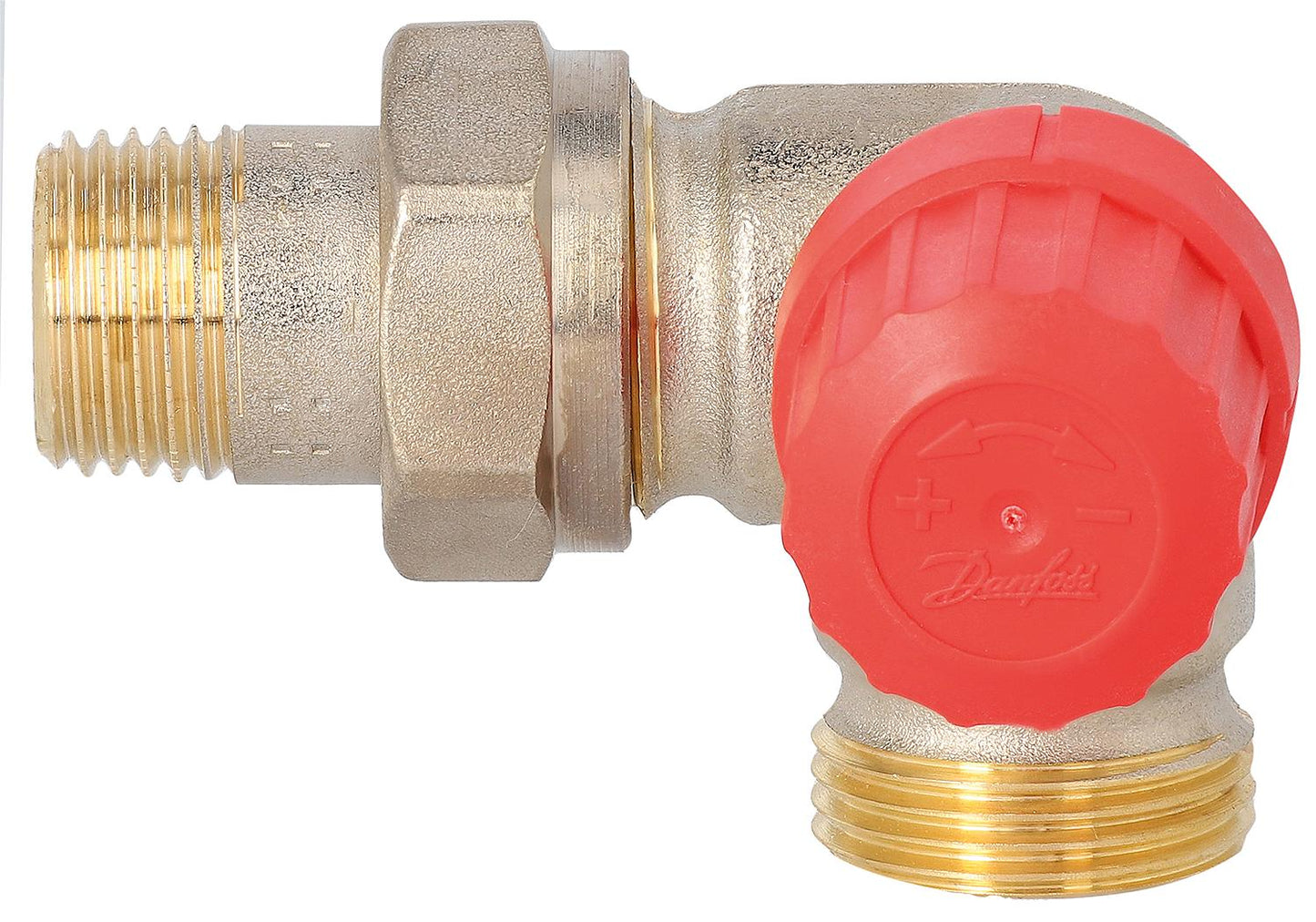 Vanne thermostatique Danfoss RA-N15, coudée à droite, DN15 (1/2") x DN20 (3/4") Eurocone