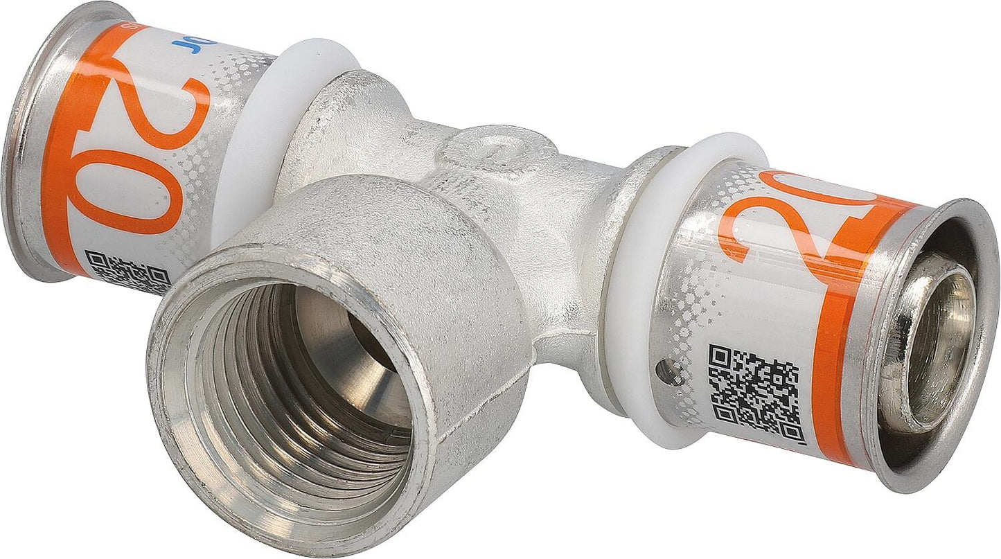Uponor S-Press PLUS T-piece Ø16mm-DN15 (1/2")-Ø16mm female thread