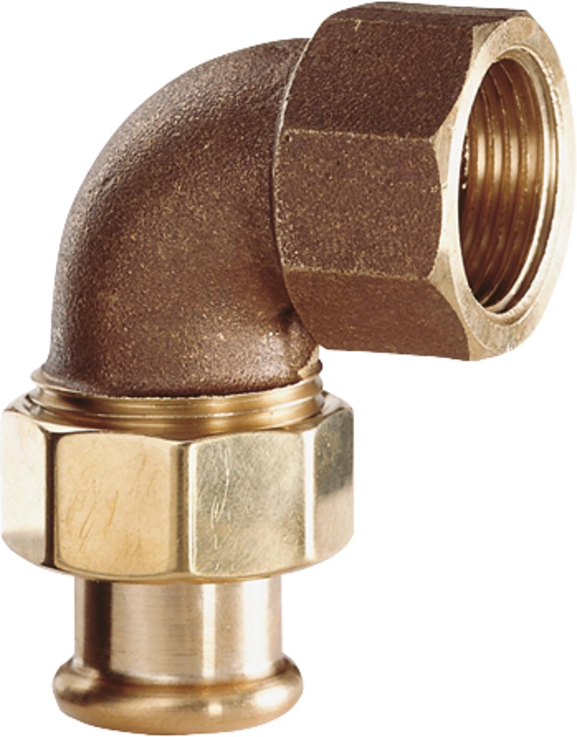 Gunmetal press fitting M-contour angle screw. i/i 22x3/4" IT type 6096g