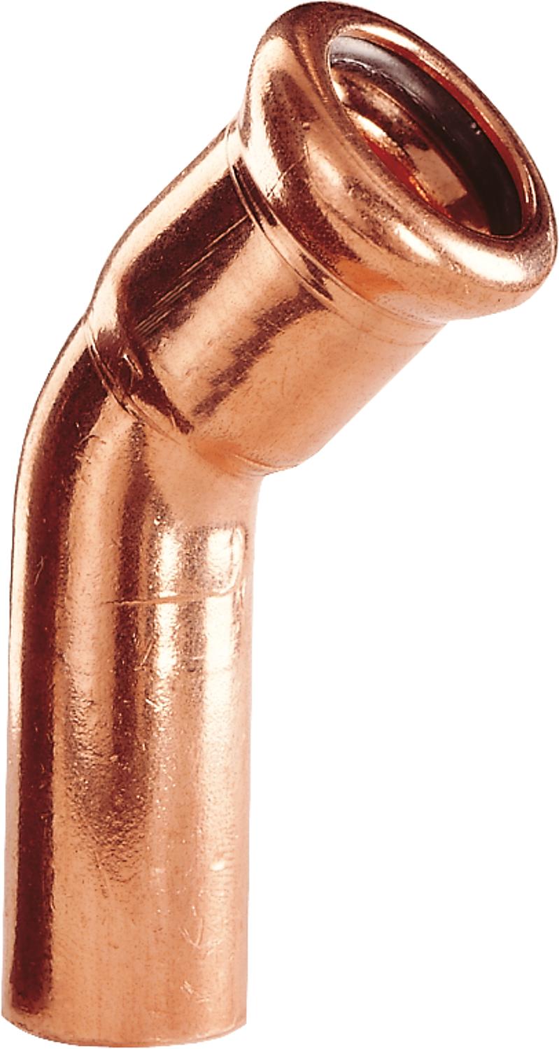 Copper press fitting M-contour bend 45° i/a, Ø 12 mm, type 7040