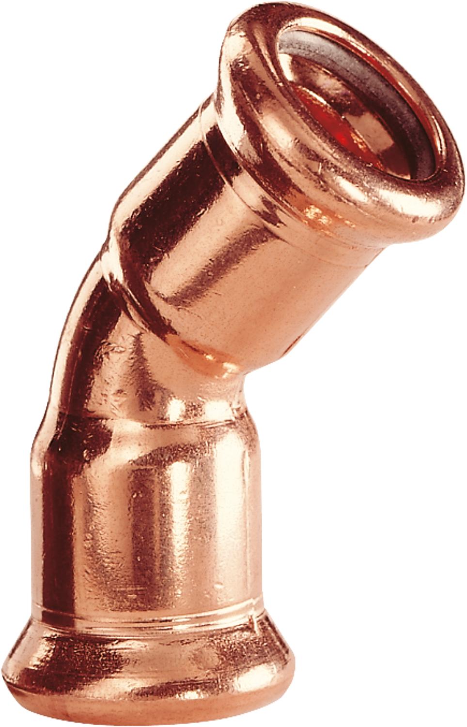 Copper press fitting M-contour bend 45° i/i, Ø 12 mm, type 7041