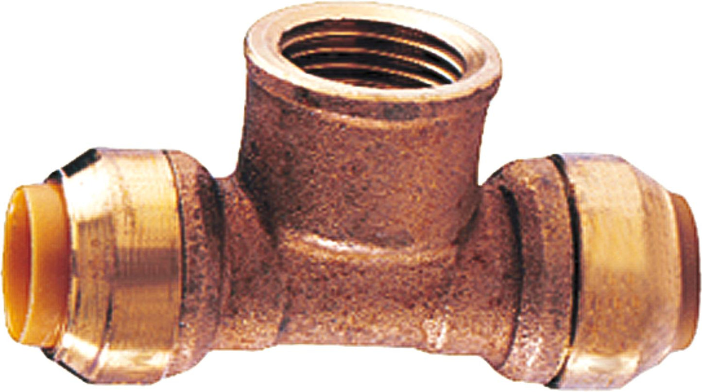 Push-fit T-piece 15x1/2" type T130g, female thread outlet