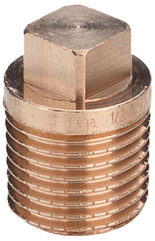 Red brass threaded fitting plug without rim type 3291, 1/4" (male thread)