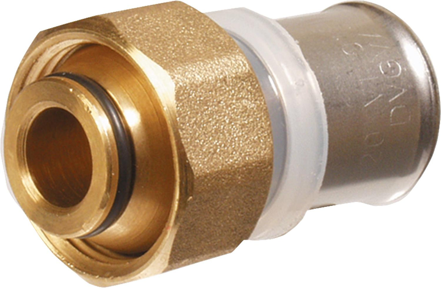 Press fitting for MSVR TH contour connection press fitting with Euro cone, 16x2-3/4", bare brass